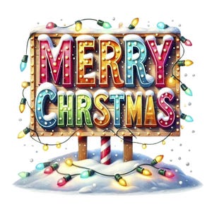 Joyeux Noël des cliparts | 11 modèles de haute qualité | Lot de panneaux joyeux Noël festifs | Art d'enseigne de Noël | Art des Fêtes | Utilisation commerciale