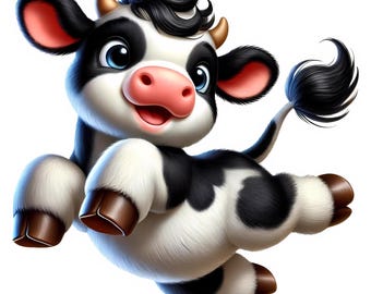 Cute Cow Clipart | Nursery Animal Art, Farm Printables (JPGs)