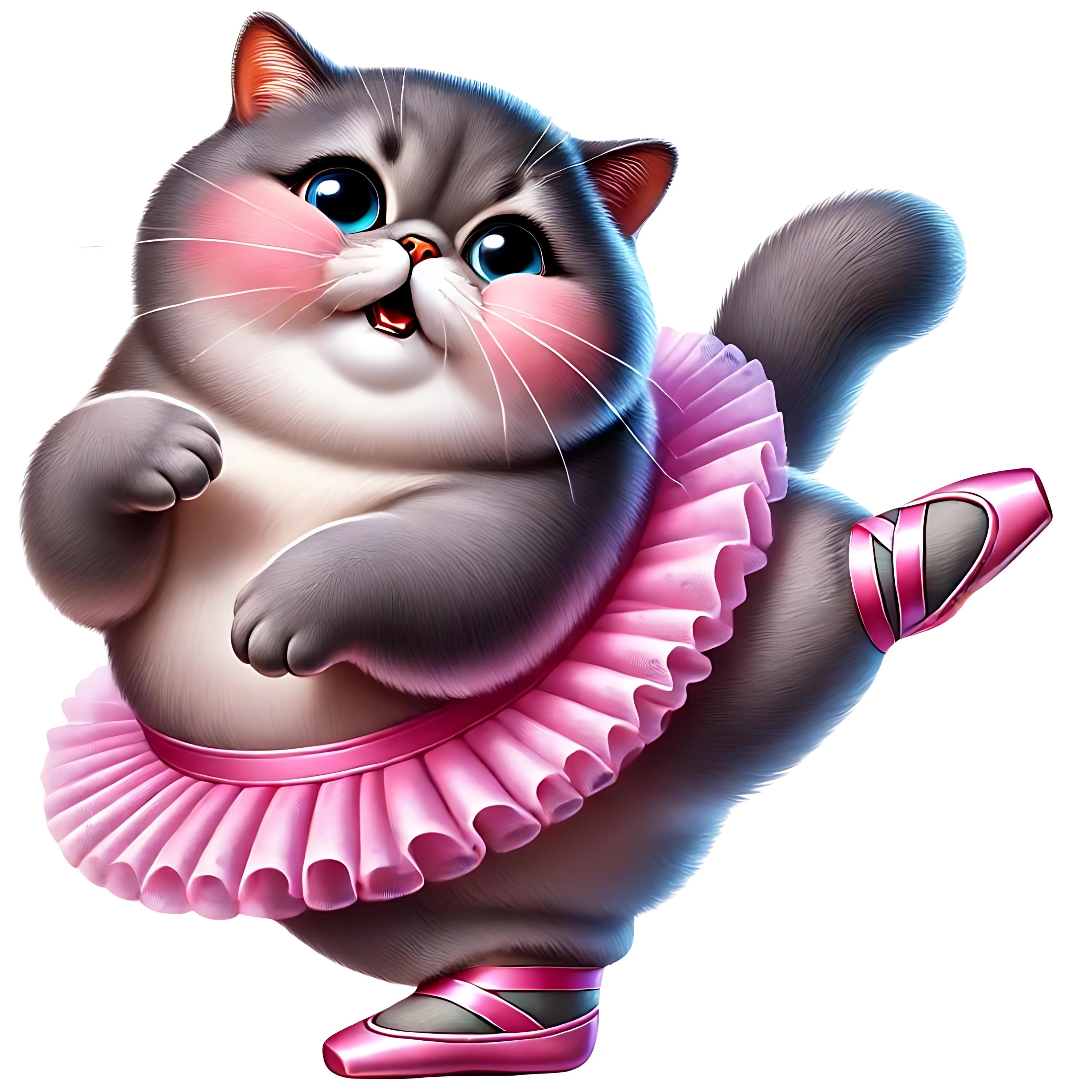 Ballet Cat Clipart: Dancing Kitten Art, Ballerina Graphics (digital ...