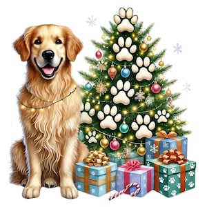 Hund Hund Clipart | 10 hochwertige JPGs | Festliches Weihnachten Hund Clipart Bundle | Urlaub Hund Kunst | Drucksachen | Kommerzielle Nutzung