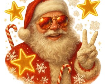 12 Santa Claus Clipart, Christmas Santa PNG, Watercolor, Paper Craft, (Digital Download)