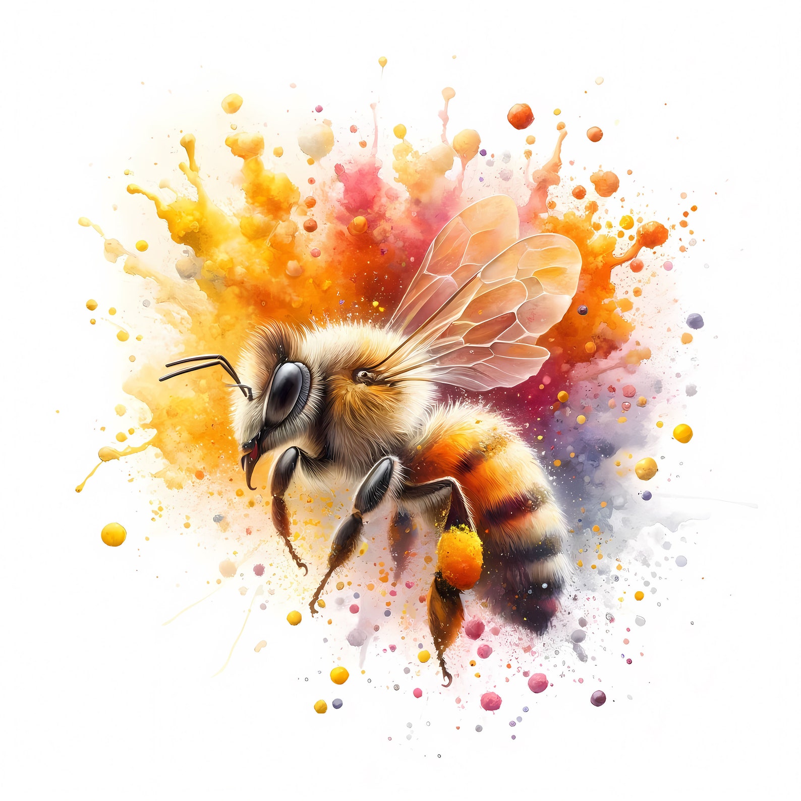 Bee Watercolor Clipart | High-resolution JPG (digital Prints) - Etsy
