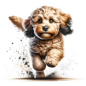 Cavapoo Clipart | 12 High-Quality JPGs | Cute Cavapoo Clipart Bundle | Wall Art | Papercrafts | Dog Art | Commercial Use