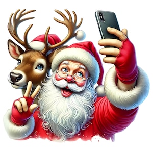 Clipart Père Noël | 11 fichiers JPG de haute qualité | Lot festif de cliparts Noël Père Noël | Art du Père Noël des Fêtes | Art mural | Imprimables | Utilisation commerciale