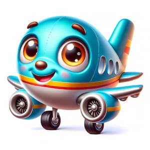 Cute Airplane Clipart | 10 High-Quality JPGs | Adorable Airplane Clipart Bundle | Wall Art | Cute Aviation Art | Printables | Commercial Use