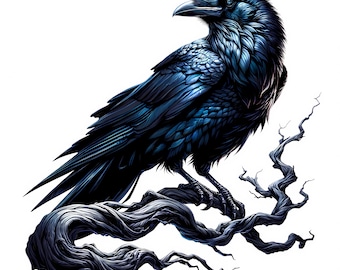 Clipart corbeau gothique : art fantastique fantasmagorique (téléchargement numérique, usage commercial) 12 JPG