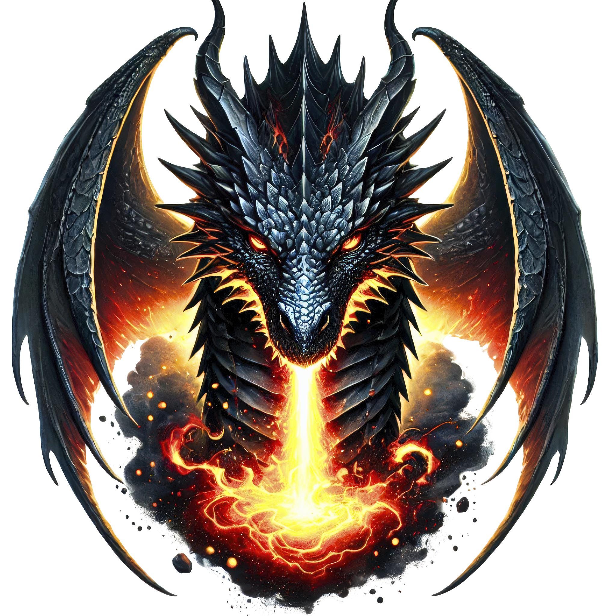 Fiery Dragon Clipart | Fantasy Art Bundle (digital Download) Set