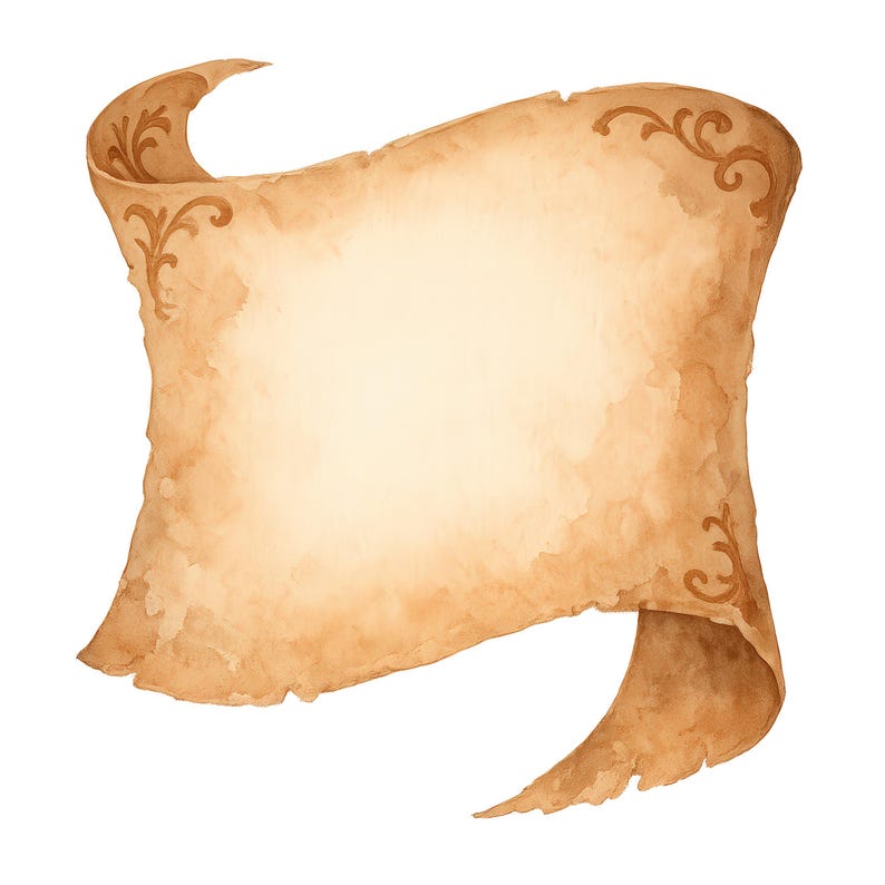 Vintage Medieval Scroll Clipart: Aged Parchment Paper (digital Download ...
