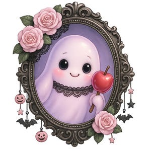 20 Pink Pastel Goth Ghost Halloween Clipart, Cute Spooky Kawaii Ghosts, Pastel halloween clipart, Halloween Decor, Ghost PNG, Commercial Use
