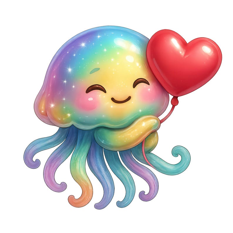 Cute Jellyfish Clipart Bundle | Ocean Pngs (commercial Use) - Etsy