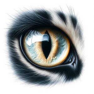 Clipart oeil de chat | 10 fichiers JPG de haute qualité | Lot de cliparts yeux de chat intenses | Art mural | Art de chat | Imprimables | Utilisation commerciale