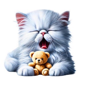 Clipart slaperig katje | 15 hoogwaardige ontwerpen | Clipartbundel schattig slaperig katje | Kat slaapt | Dierenkunst |  Afdrukbare items | Commercieel gebruik
