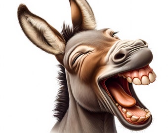 Funny Donkey Clipart | 12 High-Quality JPGs | Humorous Donkey Clipart Bundle | Farm Animal Art | Donkey Comedy | Printables | Commercial Use