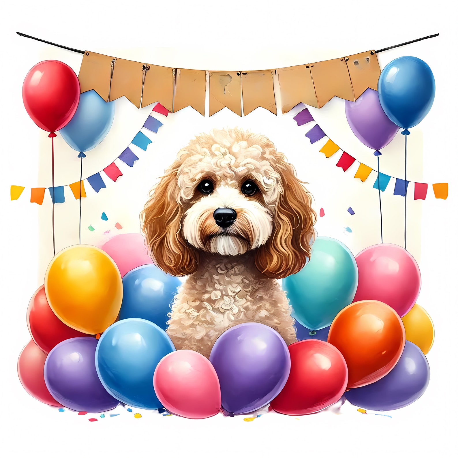 Party Cockapoo Cockapoo Birthday Clipart | Party Dog Art 11 Jpgs (commercial Use ...