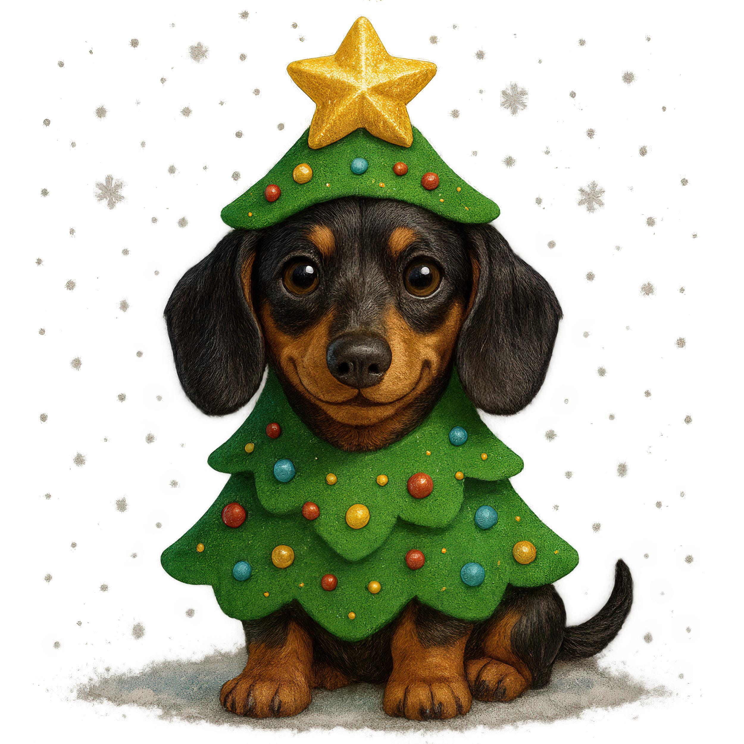 Christmas Dachshund Clipart Bundle: Holiday Wiener Dog PNG (instant ...