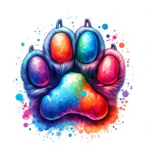 Clipart Empreinte de patte de chat | 11 fichiers JPG de haute qualité | Lot de cliparts pattes de chat | Art mural | Impressions numériques | Imprimables | Utilisation commerciale