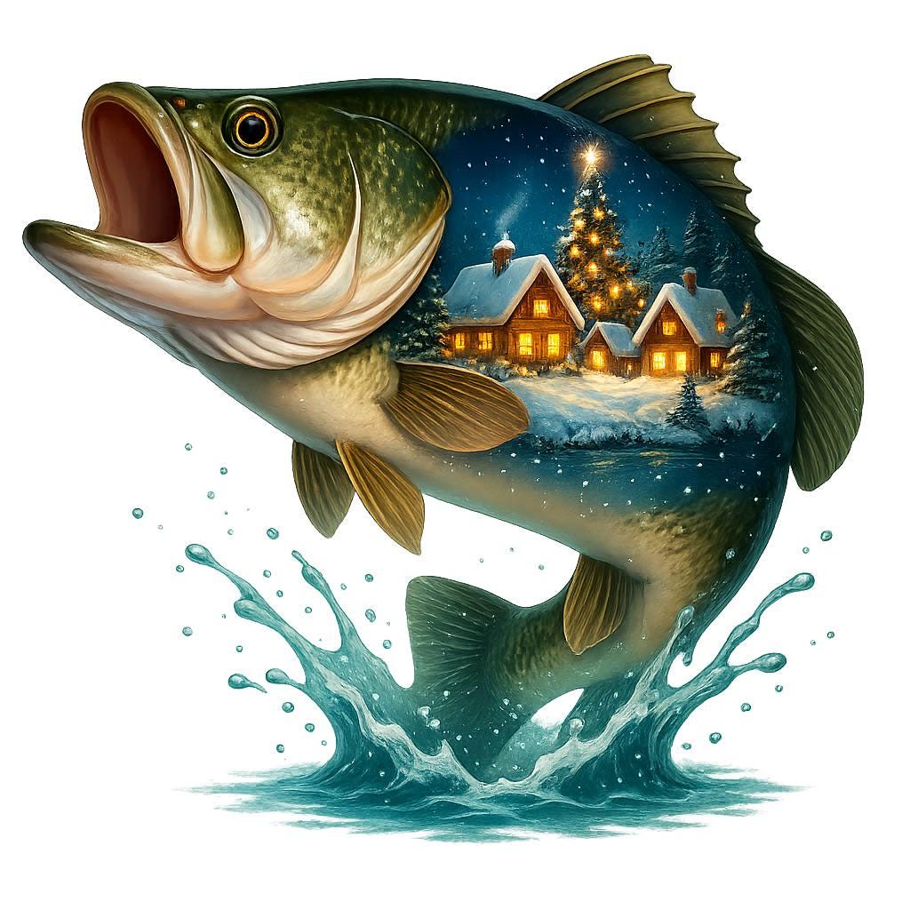 Spring Festive Fish 10 PNG, Christmas Fish Clipart: Festive Holiday Fish Designs (digital ...