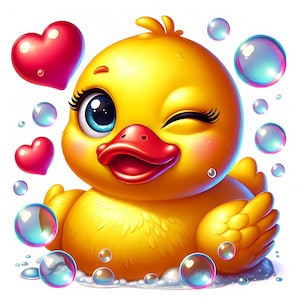 Clipart di anatre di gomma / 11 JPG di alta qualità / Pacchetto di clipart di anatre di gomma carine gialle / Arte murale / Arte per il bagnetto / Materiali stampabili / Uso commerciale
