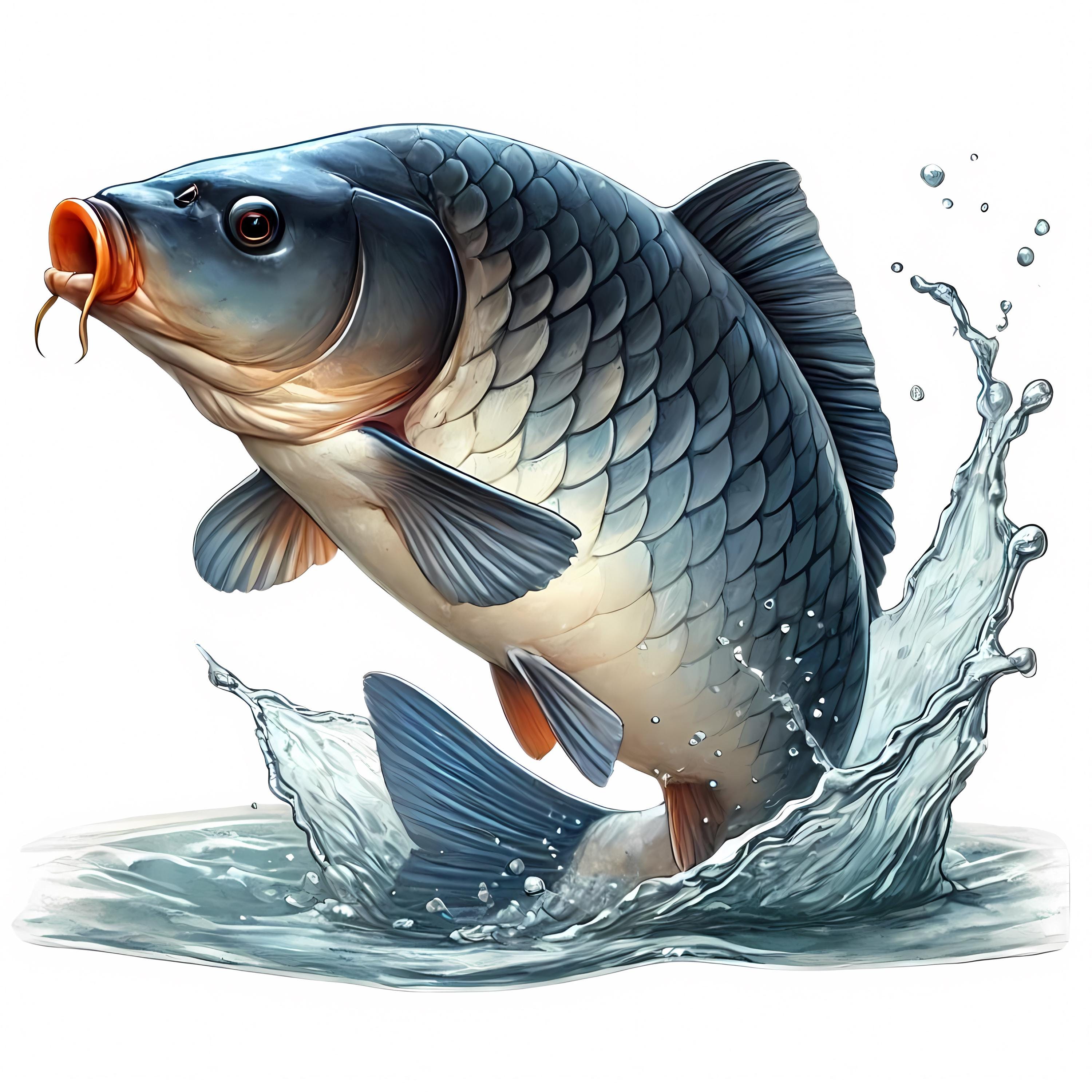Carp Fish Clipart | 10 High-Quality JPGs | Stunning Carp Fish Clipart Bundle | Asian Carp | Fishing Art | Digital Prints | Commercial Use