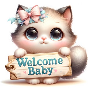 Welcome Baby Clipart - 12 JPG di alta qualità - Baby Shower - Decorazioni per la cameretta dei bambini, creazione di biglietti, artigianato digitale in carta, licenza commerciale