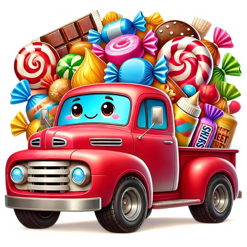 Cute Pickup Truck Clipart Bundle | Playful Truck Art (digital Download ...