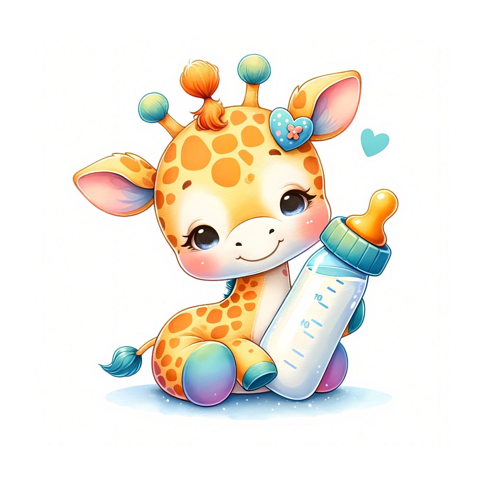Baby Giraffe Clipart – Cute Nursery Decor, Commercial License (digital ...