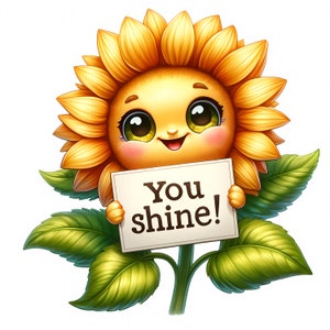 Lindos girasoles / 10 imágenes JPG de alta calidad / Paquete de girasoles encantadores / Arte infantil / Arte floral alegre / Imprimibles / Uso comercial