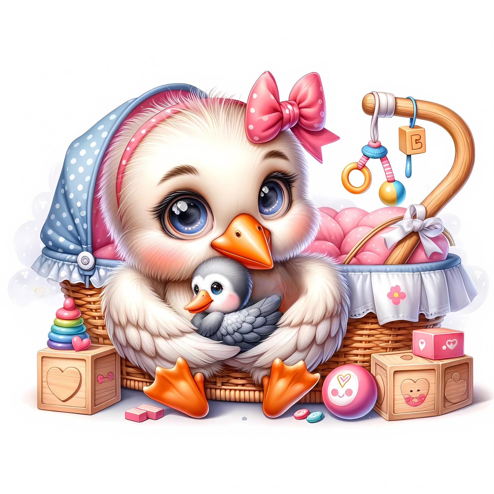 Baby Stork Clipart | 10 High-quality Jpgs | Cute Baby Stork Clipart ...