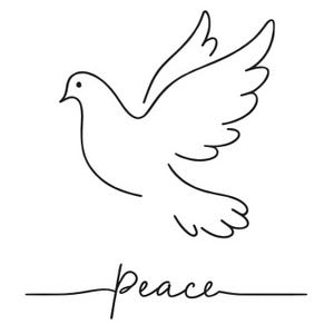 Clipart de paloma / 10 archivos JPG de alta calidad / Paquete elegante de imágenes de palomas pacíficas / Arte lineal de palomas / Arte del símbolo de la paz / Arte mural / Uso comercial