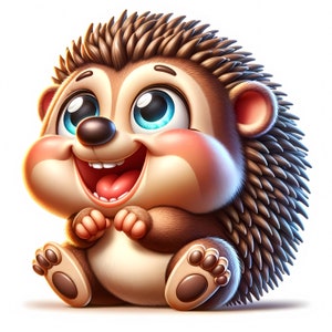 Cute Hedgehog Clipart - 10 High-Quality JPGs - Hedgehog Clipart Bundle - Animal Art - Papercrafts - Digital Prints - Commercial Use
