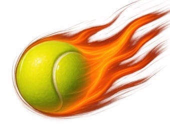 Neon Tennis Ball Clipart, Vibrant Sport Graphics (Digital Download) 15 PNG