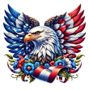 Clipart aquila patriottica USA / 10 design di alta qualità / Pacchetto clipart aquila americana / 4 luglio / Arte murale / Stampabile / Uso commerciale