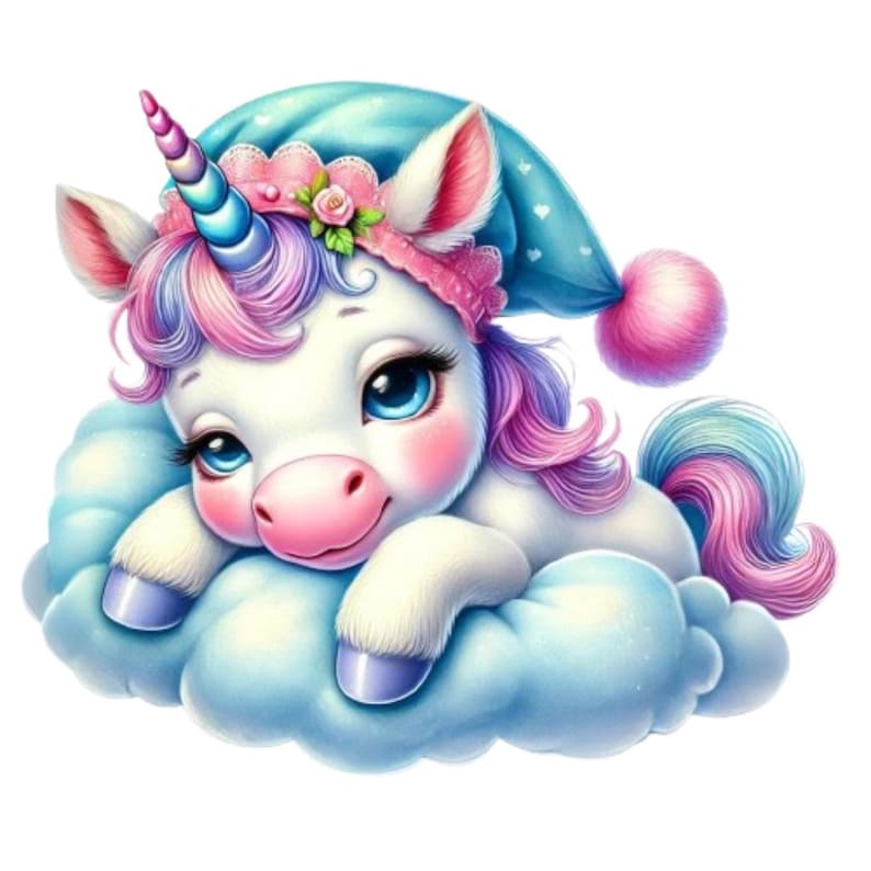 11 Baby Unicorn Clipart: Rainbow Unicorn PNG Bundle, Nursery Art ...