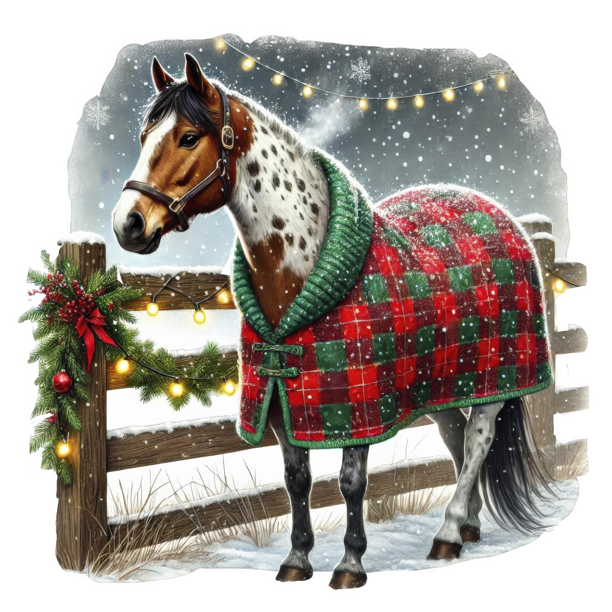 Christmas Horse Clipart Bundle: Festive Holiday Horses (digital ...