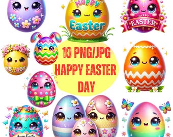 Cute Easter Egg Clipart Bundle | High-Quality Designs (Digital Download)