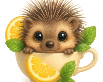 Watercolor Hedgehog Clipart Bundle, Animal PNG (Digital Download)