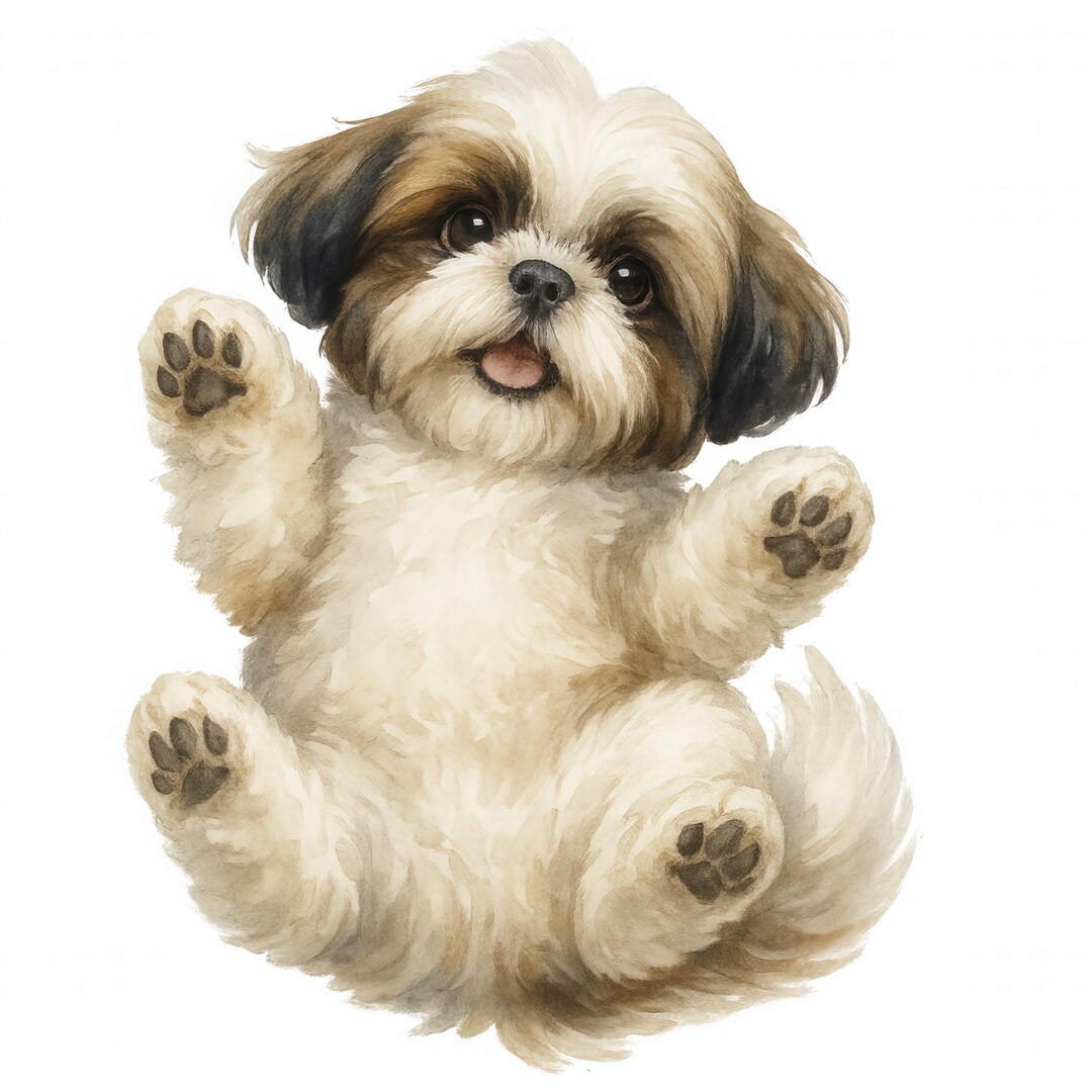 10 Shih Tzu Dog Clipart Bundle, Pet Lover Art (PNG, Digital Download ...