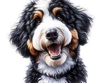 Bernedoodle Clipart - 11 High-Quality JPGs - Cute Bernedoodle Clipart Bundle - Wall Art - Papercrafts - Digital Prints - Commercial Use