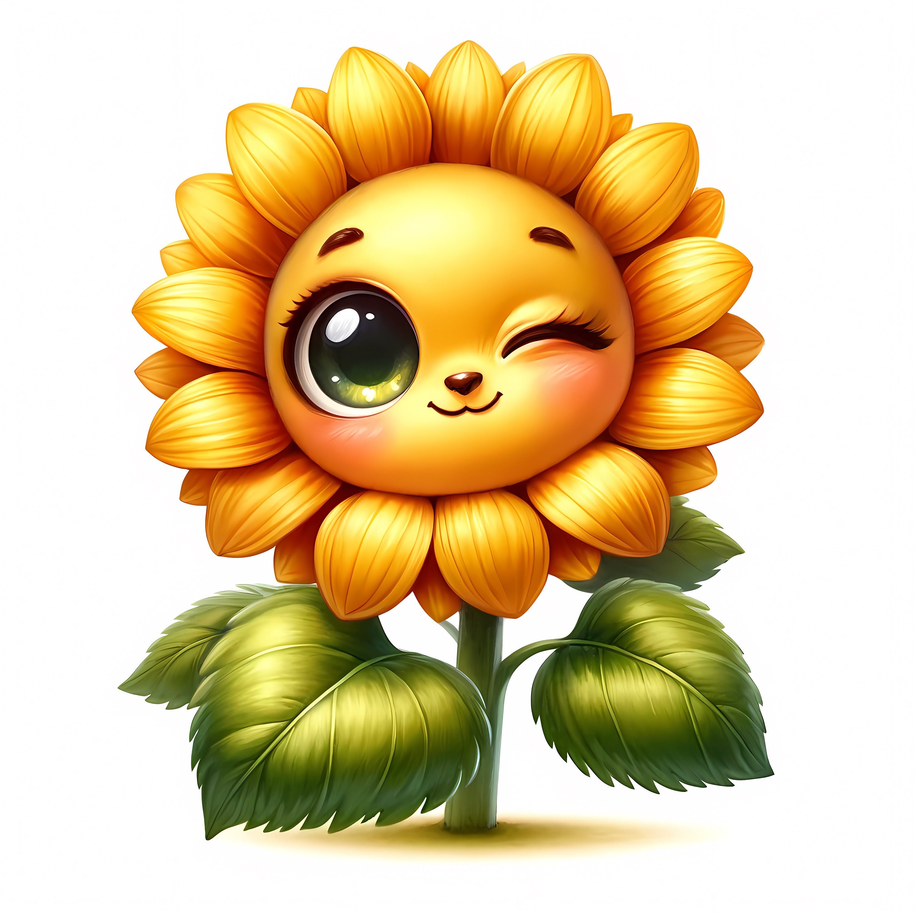 cute-sunflower-clipart-cheerful-nursery-art-digital-download-etsy