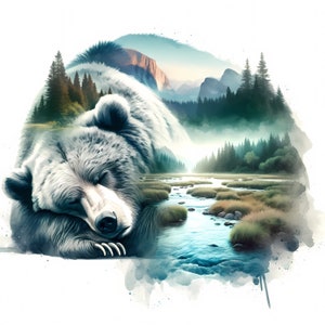 Clipart di orso grizzly - 10 JPG di alta qualità - Pacchetto clipart - Arte della fauna selvatica - Lavori di carta - Stampe digitali - Uso commerciale