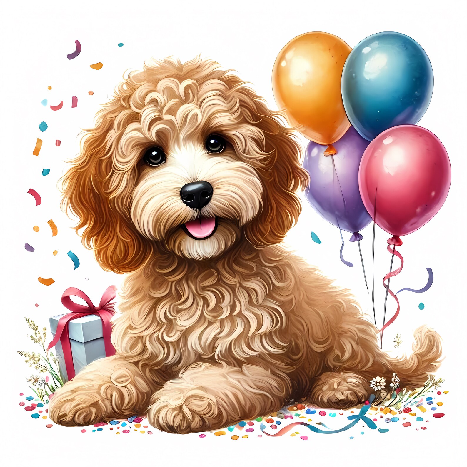 Party Cockapoo Cockapoo Birthday Clipart | Party Dog Art 11 Jpgs (commercial Use ...