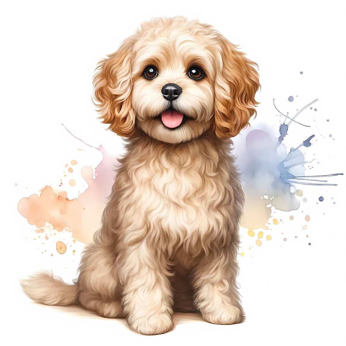 Cute Cavapoo Dog Clipart Bundle | High-quality Jpgs (digital Download ...