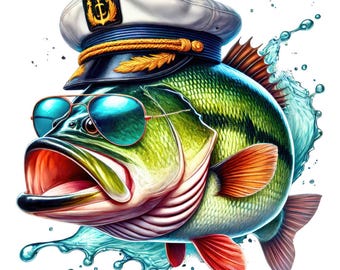 Bass Fish Clipart Bundle | PNG/JPG, T-Shirt Design (Commercial Use) (Digital Download)