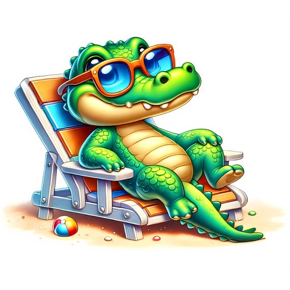 Cute Alligator Clipart | 11 High-Quality JPGs | Adorable Alligator Clipart Bundle | Wall Art | Safari Art | Printables | Commercial Use