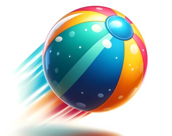 Clipart ballon de plage : art de sports d'été (téléchargement numérique, usage commercial) 12 JPG