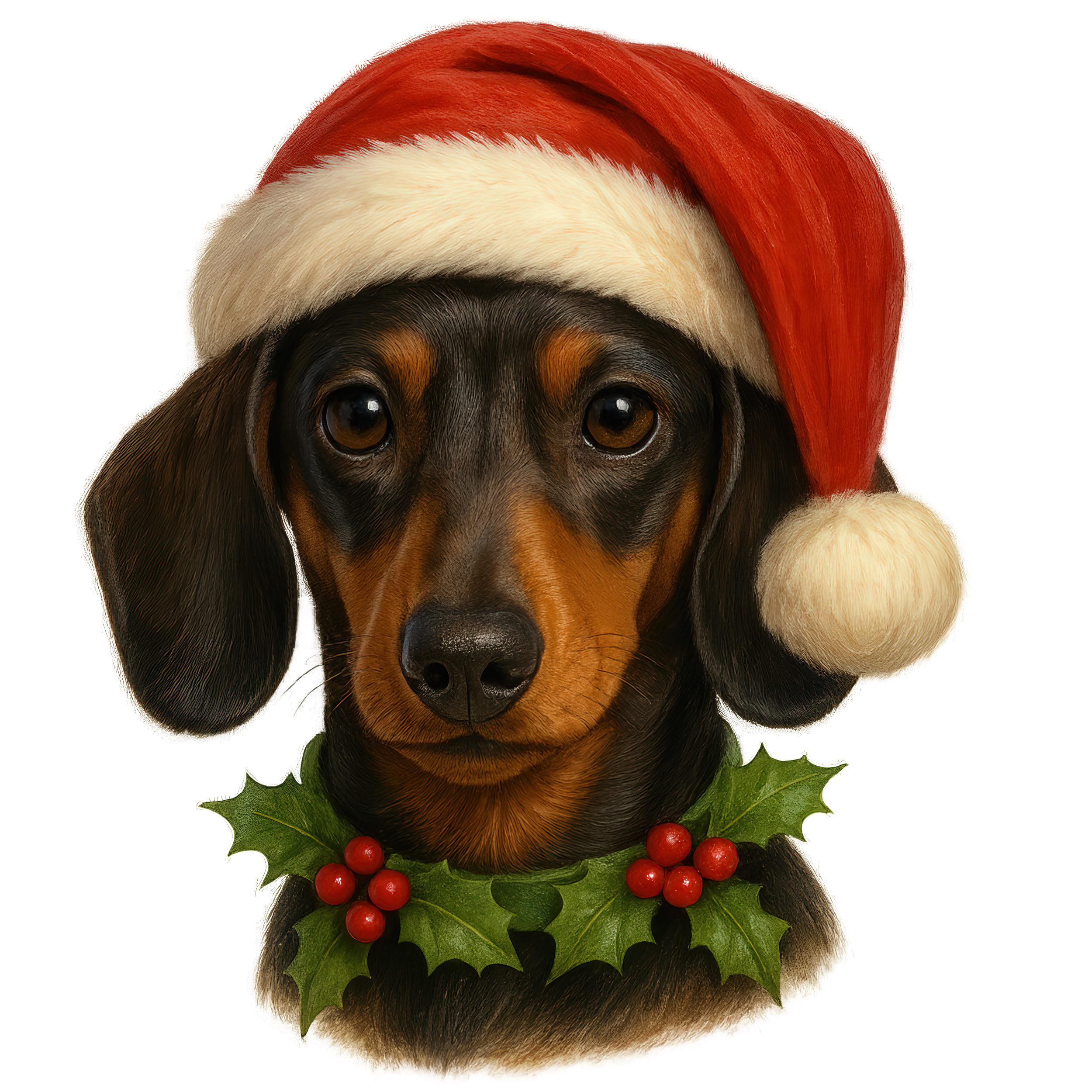Christmas Dachshund Clipart Bundle: Holiday Wiener Dog PNG (instant ...