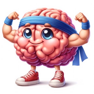 Cerveau mignon Clipart | 12 fichiers JPG de haute qualité | Adorable lot de cliparts de cerveau mignon | Décoration de chambre d'enfant | Art scientifique | Imprimables | Utilisation commerciale
