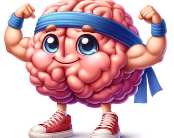 Cute Brain Clipart | 12 High-Quality JPGs | Adorable Cute Brain Clipart Bundle | Nursery Decor | Science Art | Printables | Commercial Use