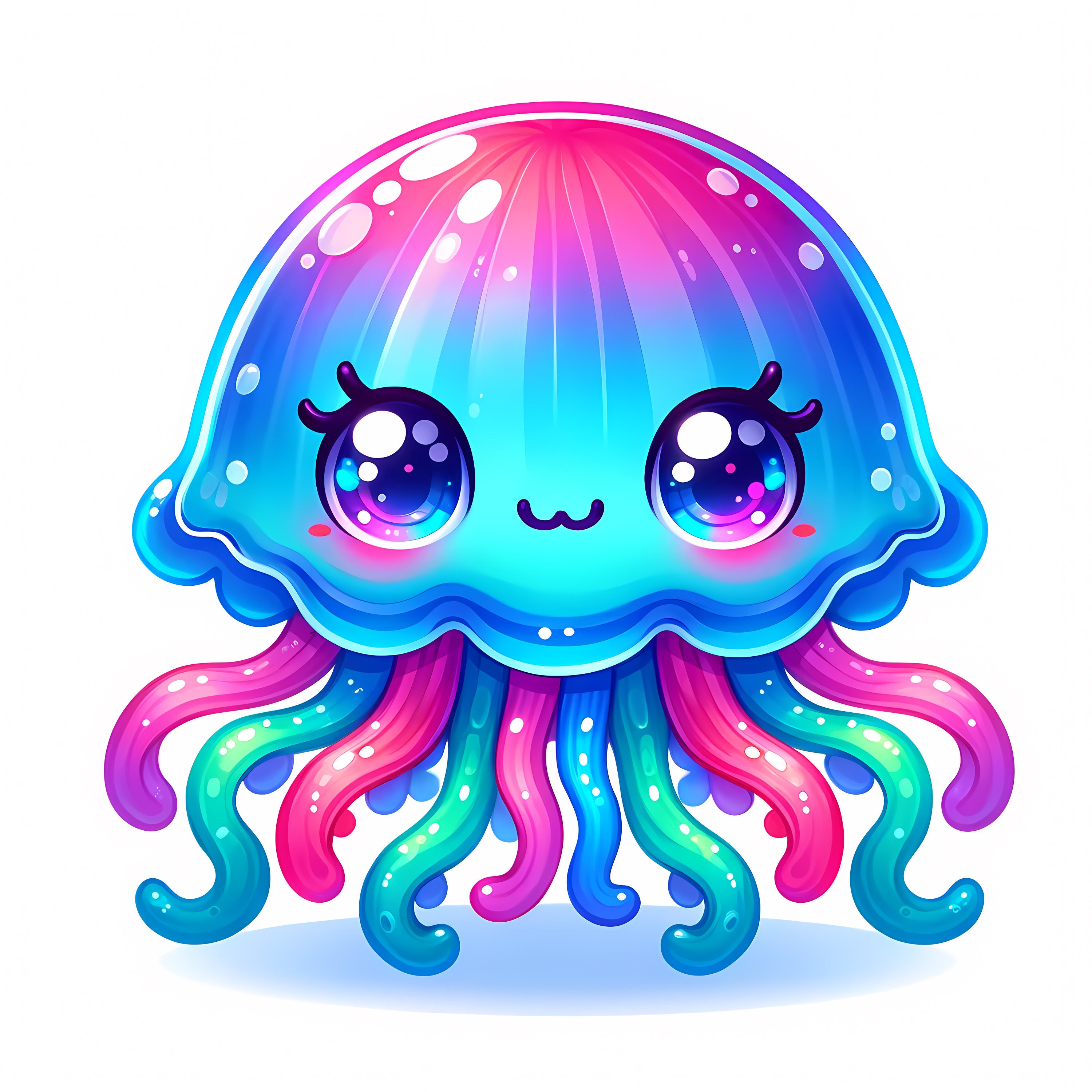 Jellyfish Clipart | Rainbow Ocean Art (digital Download - Etsy