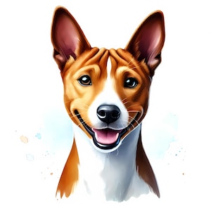 Basenji-hond Clipart | 12 hoogwaardige JPG's | Leuke Basenji-clipartbundel | Muurkunst | Hondenkunst | Afdrukbare items | Commercieel gebruik